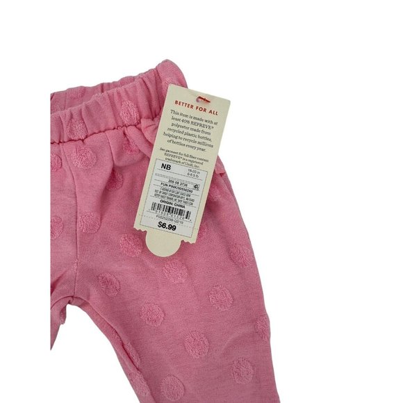 Baby Girl Jogger Sweatpants Size Newborn Pink Dot French Terry Cat & Jacket NEW - Picture 6 of 9